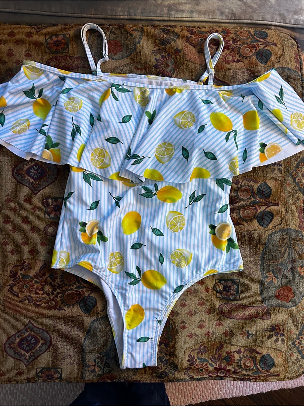 One piece lemon bathing suit